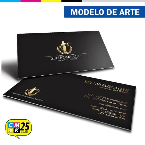 Detalhes do produto Cartão de Visita Advogado - Preto e Dourado
