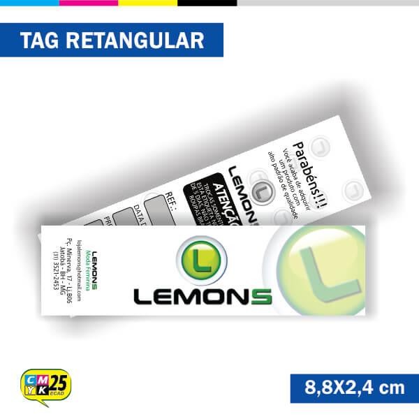Detalhes do produto Tag  4x1 - Retangular - 2000 Unid. - 8,8x2,4cm + Furo 5mm