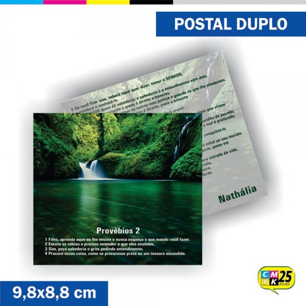 Detalhes do produto Postal Duplo - 4x4 Cores - Verniz Total Frente