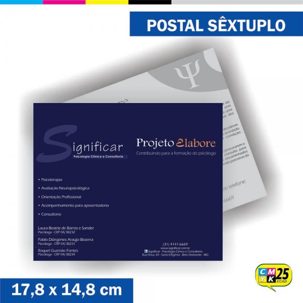 Detalhes do produto Postal Sêxtuplo