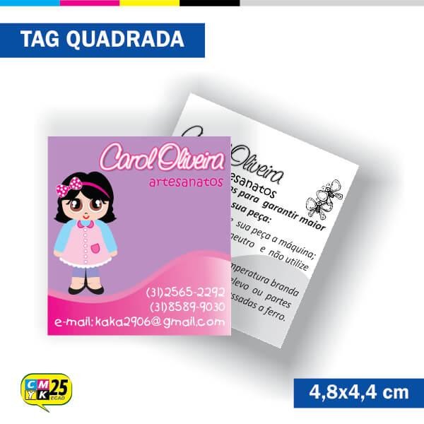 Detalhes do produto Tag 4x1 - Quadrada - 2000 Unid. - 4,8x4,4cm + Furo 5mm