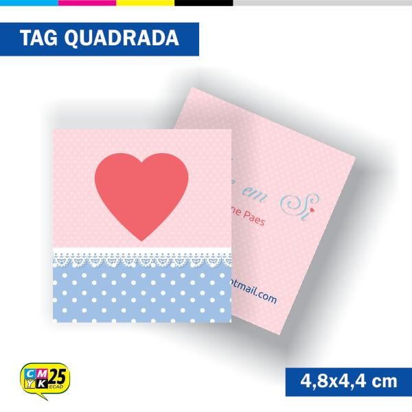 Detalhes do produto Tag 4x4 - Quadrada - 2000 Unid. - 4,8x4,4cm + Furo 5mm
