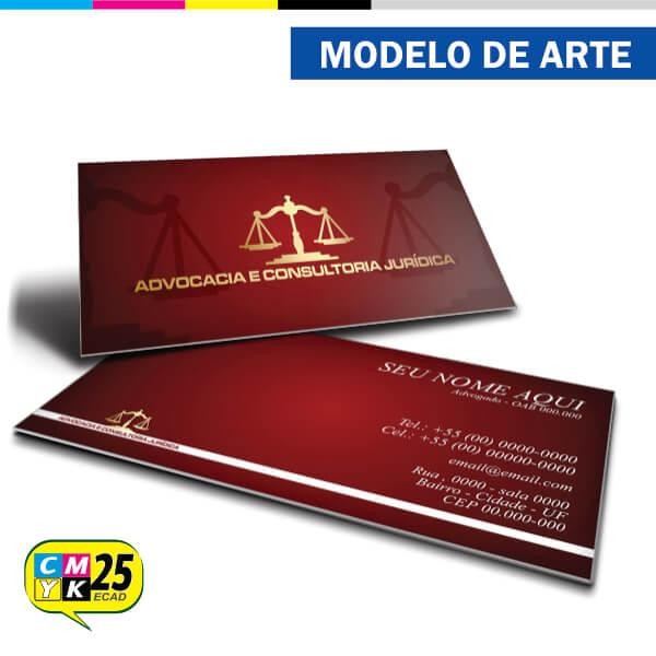 Detalhes do produto Cartão de Visita Advogado - Vermelho e Dourado
