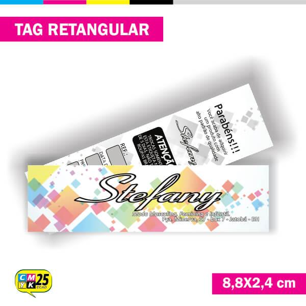 Tag  4x1 - Retangular - 2000 Unid. - 8,8x2,4cm + Furo 5mm + Arte Final