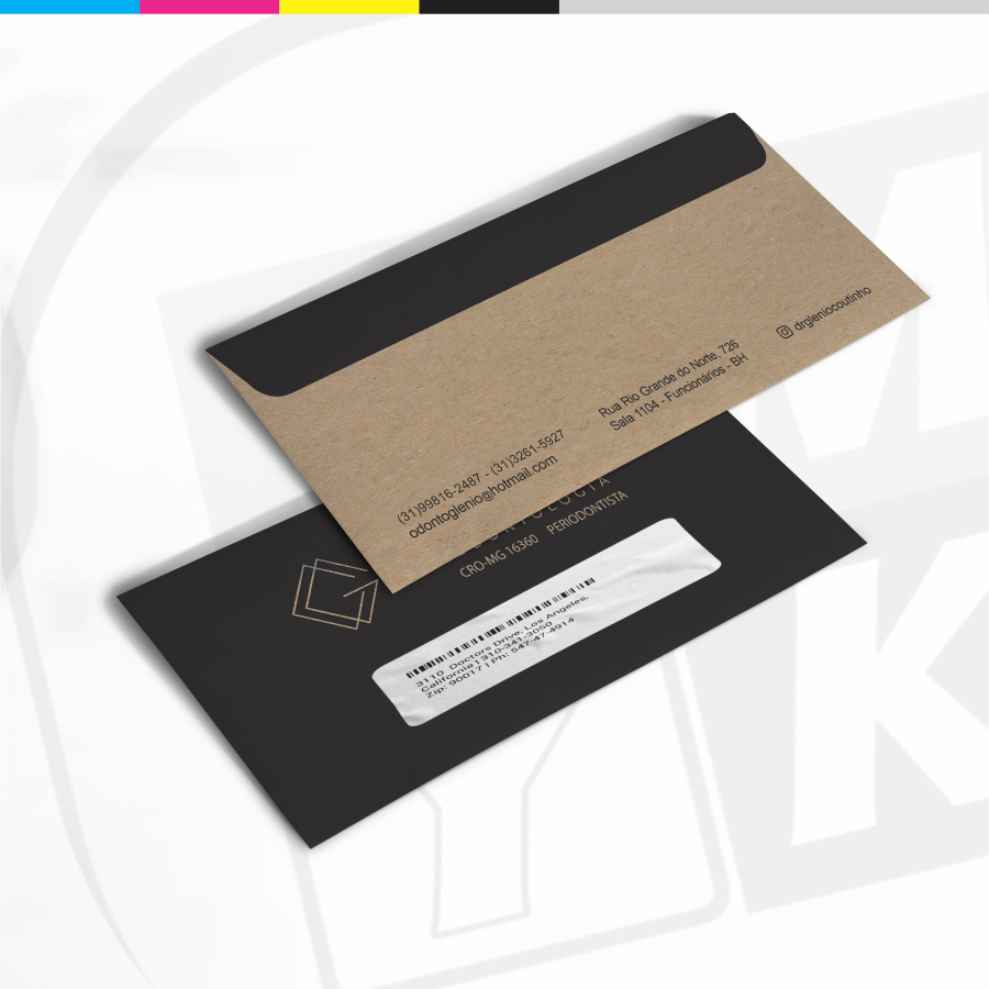 Envelope Carta com Janela - 23x11cm - Kraft 90g - 1x0 Cor - 1.000 unid