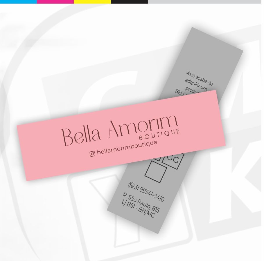 Mini Cartão de Visita - 4x1 cores -  8,8x2,2cm - Verniz Total Frente - 2000 Unid + Arte Final